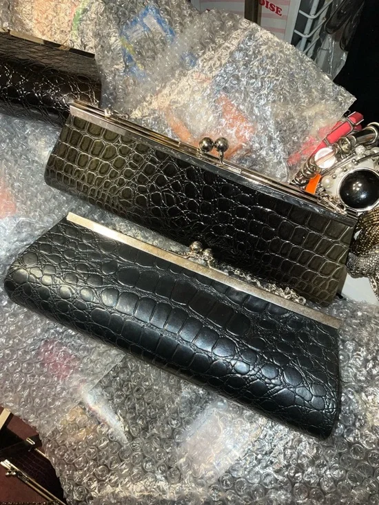 Croc-Embossed Clutch Purse - Multicolor Metallics - Picture 13 of 16